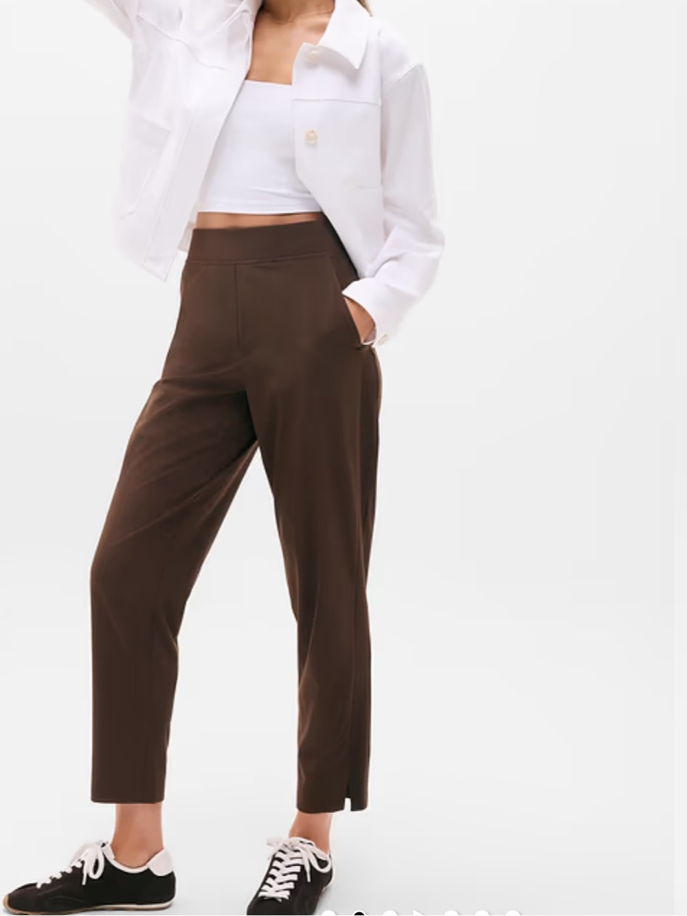 Athleta Dark Brown Cropped Ankle Pants